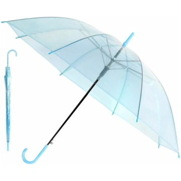 Caurspīdīgs zils lietussargs | Transparent blue um