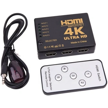RoGer HDMI 4K High Speed Splitter 5 HDMI inputs / 