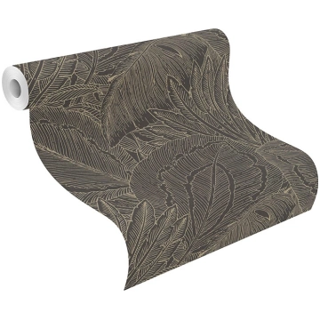 WALLPAPER VINYL 580839 PALM BLACK-GOLD 580839 (400
