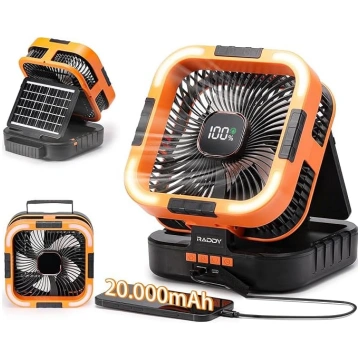 Raddy CF3 kempinga ventilators, uzlādējams 20 000