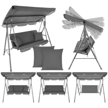 DĀRZA ŠŪPUĻKRĒSLS RELAX 3 personām (Krāsa: Pelēka)