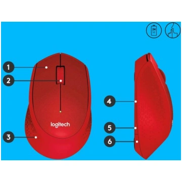 MOUSE USB OPTICAL WRL M330/SILENT RED 910-004911 L