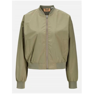 Women's Ella Ribbed Zip Bomber Jacket