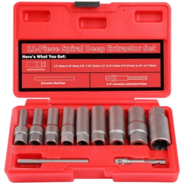 Bolt extractor socket set 11pcs (6-19mm) 3/8"" Dr.