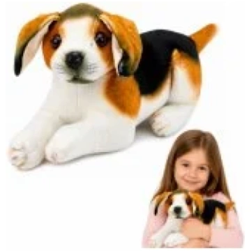 LEAN Toys Plüsch-Beagle-Hund, Kuscheltier, weicher