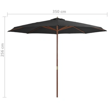 vidaXL dārza saulessargs ar koka kātu, 350 cm, ant