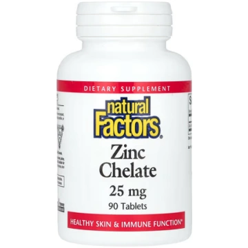 Natural Factors, Zinc Chelate, 25 mg, 90 Tablets