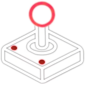 Joystick Red & White LED Neon Light
