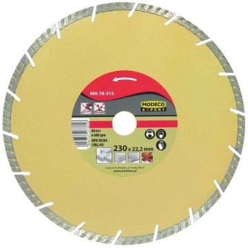 Modeco Slīpripa Dimanta Segmentāls Turbo 115mm - M