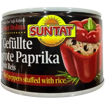Konservi - Pildīta sarkanā paprika ar rīsiem, SUNT
