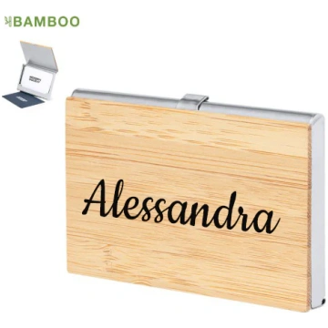 Porta Carta Tessere Personalizzabile in Legno di B