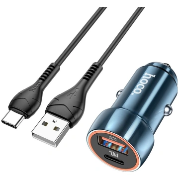 Auto lādēājs 2:1 Type C + USB QC3.0 20W + Type A t