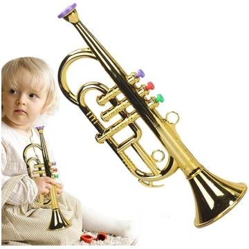 Trompete bērniem: mini pūšaminstruments no misiņa,
