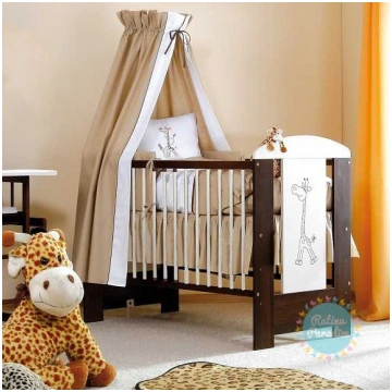 Bērnu gultiņa KLUPS SAFARI GIRAFFE 120x60 - Brown