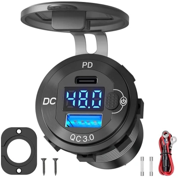 Augstsprieguma USB ligzda 12 V 24 V 36 V 36 V 48 V