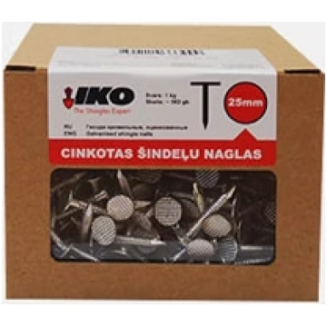 IKO cinkotas šindeļu naglas, 1kg, 25mm, iepak
