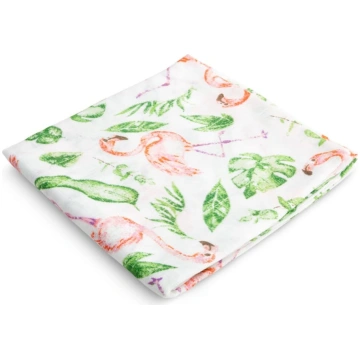 Sensillo MUSLIN SWADDLE BLANKET FLAMINGOS, 70x80 0