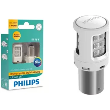LED spuldžu pāris PHILIPS P21 12V dzintarkrāsas