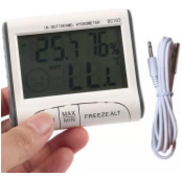 Elektronisks, digitāls LCD higrometrs, termometrs 