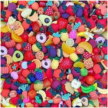 Ulalaza 100gab Cute Slime Charms Mixed Set Resin F
