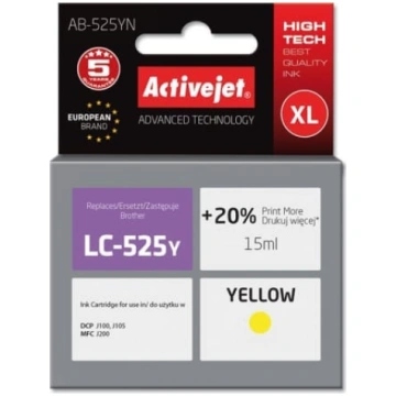 Activejet ab-525yn tinte (brother LC525y nomaiņa; 