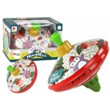 LEAN Toys Traditional Metal Spinning Top Santa Cla