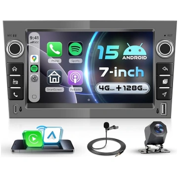 VECHTEL 4G + 128G auto radio Android 15 Iron Grey 