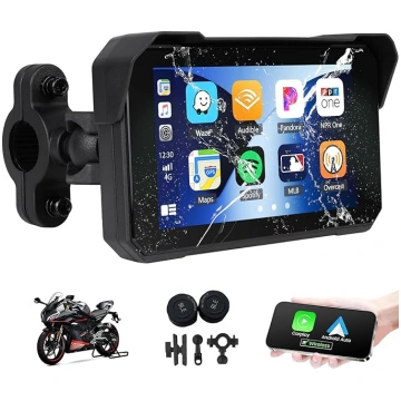 Motociklu GPS CarPlay ekrāns ar bezvadu Carplay un