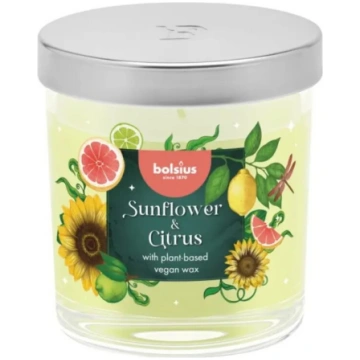 Bolsius stikla svece Floral Fusion Ø80×72 mm — sau