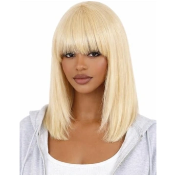 Premium Bob parūka ar bārkstīm 46 cm 613 Blonde -