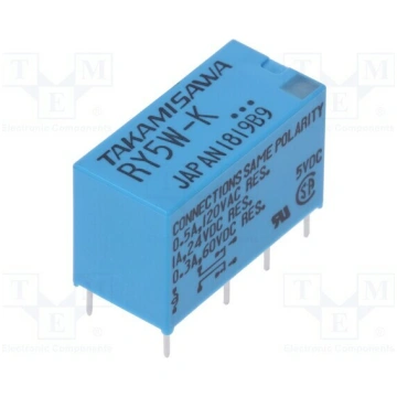 Relay: electromagnetic; DPDT; Ucoil: 5VDC; 1A; 0.5