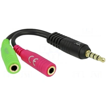 Cable | Jack 3.5mm 3pin socket x2,Jack 3,5mm 4pin 