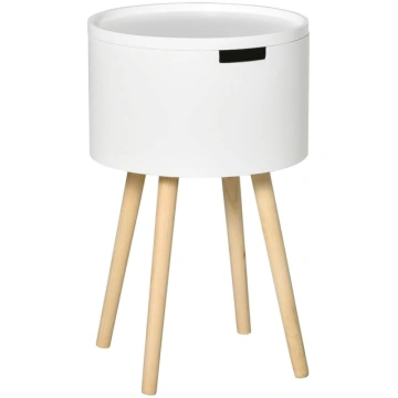 HOMCOM Round Side Table with Scandinavian Design C