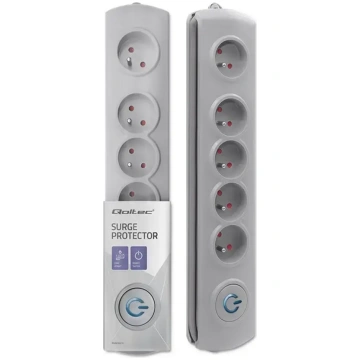 Qoltec Surge protector | 5 sockets | 1.8m | Grey |