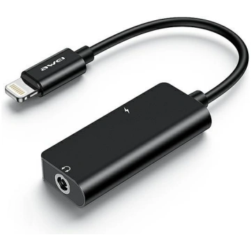 Adapter Lightning do Jack 3.5mm 2w1 AWEI Czarny Su