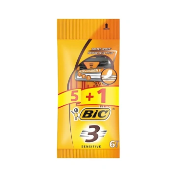 BIC 3 Sensitive - Confezione da 6 Rasoi | Rasatura