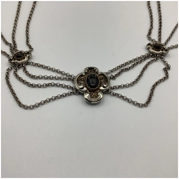 Silver Bavarian necklace with garnets. Biedermeier