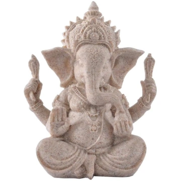Ēna Smilšakmens Ganesha Budas ziloņa statuja Skulp