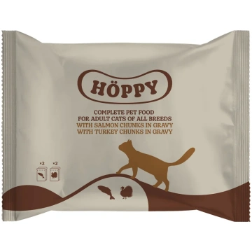 Mitrā kaķu barība Höppy, tītara gaļa/lasis, 0.1 kg