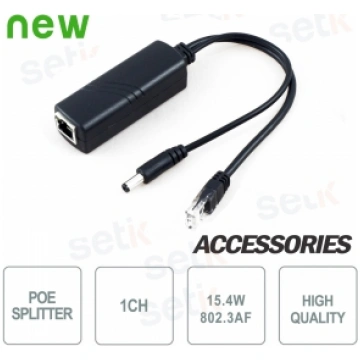 PoE Splitter 1Ch 15.4W for camera power supply