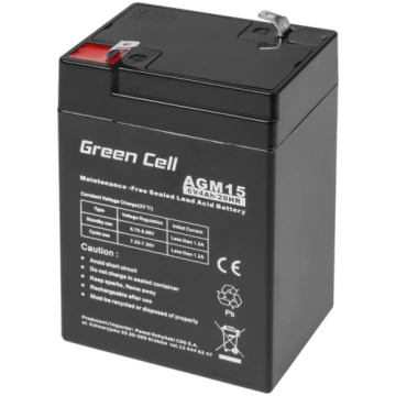 Green Cell AGM Battery 6V 4Ah ( GREEN AGM15 ) UPS
