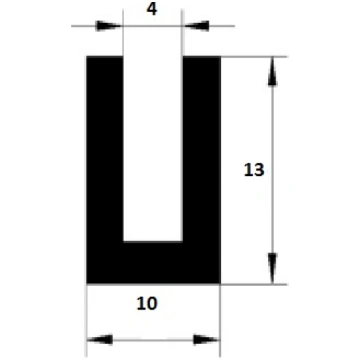 U Gs EPDM profils 4x10x13mm