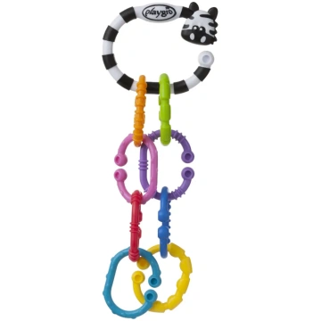 PLAYGRO stroller toy Zebra 9 Links Swing Tag Clip 