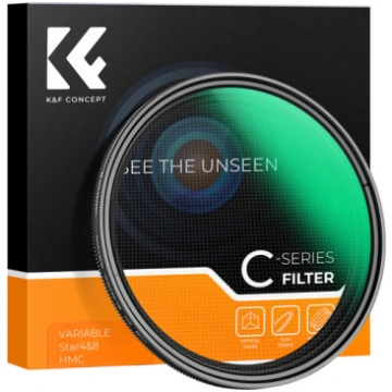 K&F 77mm Variable Star 4-8 Filter,Green Coated Opt