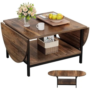 SAYGOER Coffee Table 2-Tier Small Folding Coffee T
