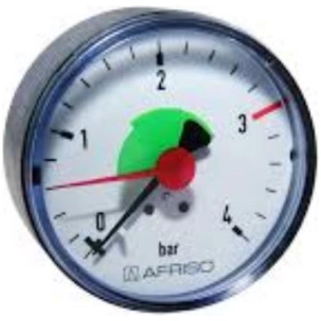 Afriso Manometr grzewczy RF 63 AX O=63mm 0-4bar 1/