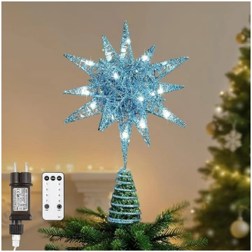 Lewondr Poinsettia Tree Topper, 11 collu spraudnis