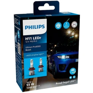LED H11 PHILIPS Spuldzes komplekts (10-11362U60BX2