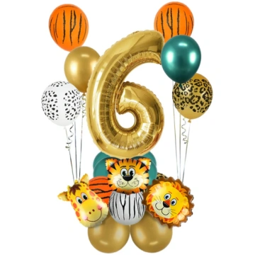 18Pcs Jungle Animal Balloons Set Chrome Metallic L