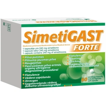 Simetigast Forte, 60 mīkstās kapsulas